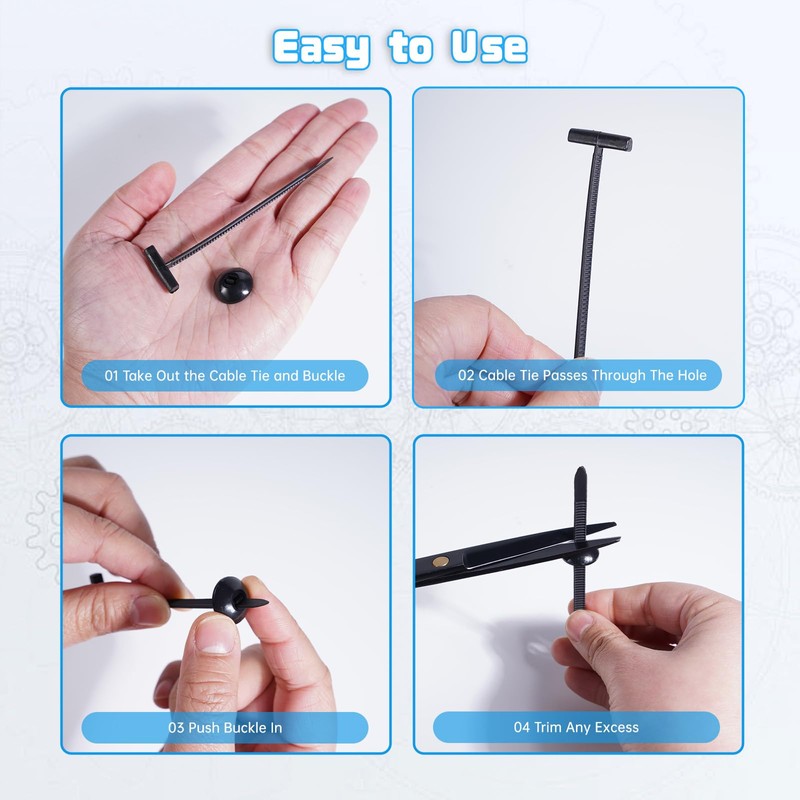 150pcs Upgrade Nylon Universal Cable Tie Buckle with Storage Box,