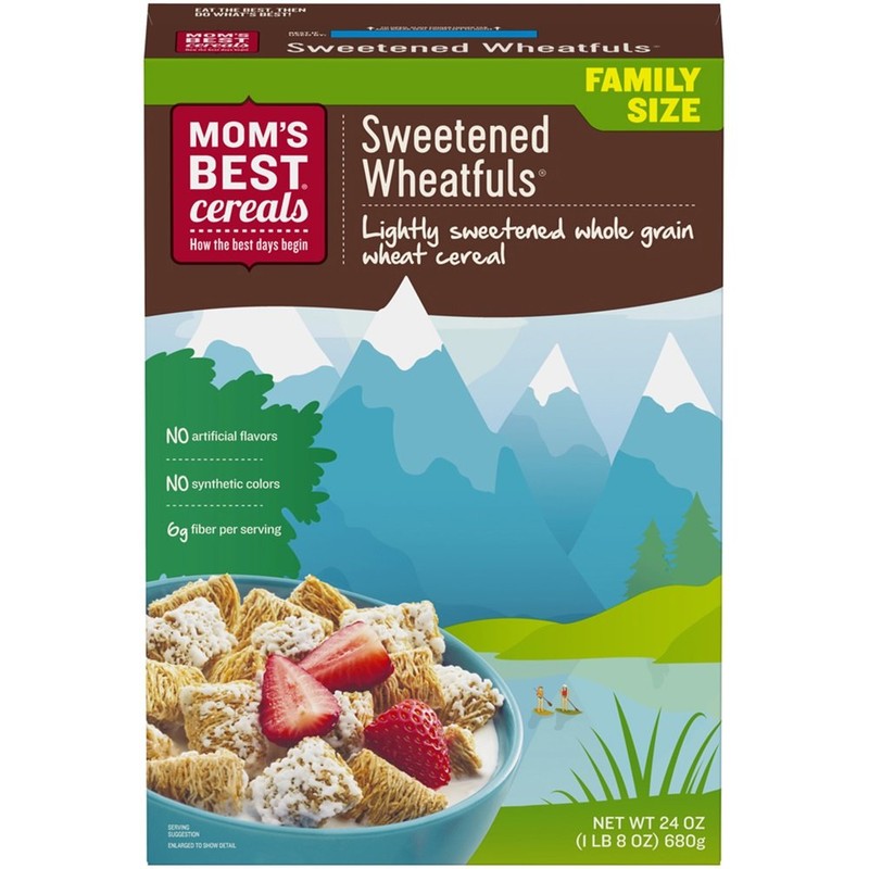 Mom's Best Sweetened Wheatfuls Cereal, Whole Grain, No High Fructose