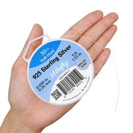Filofly, 30 Gauge, 925 Sterling Silver Wire, Half Hard, Round, (5 FT)