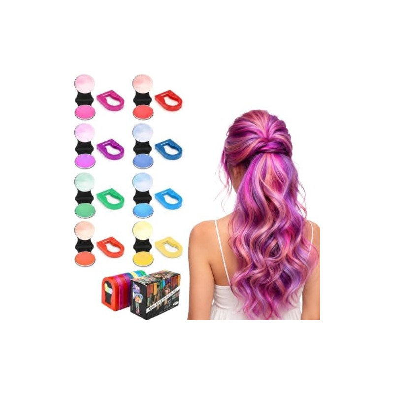 Tiza Temporal para el Cabello de Ocho Colores, Unisexo