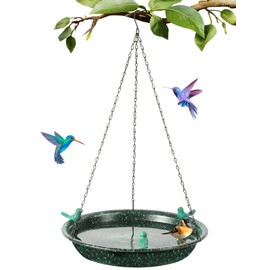 Yiabivo Metal Hanging Bird Bath, Hanging Bird Bath for Outside,Outdoor Bird Bath Bowl Bird Feeder for Outdoors Garden Patio Decor