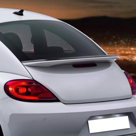 Trunk Spoiler Compatible With 2012-2019 VW Beetle, Factory Style Matte Black ABS Rear Wing Tail Lid Finnisher Deck Lip Add On Factory Replacement Kit by IKON MOTORSPORTS, 2013 2014 2015 2016