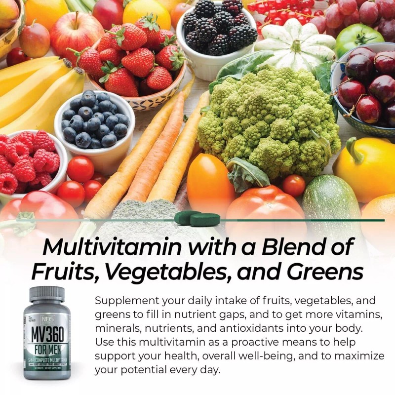 NDS Nutrition MV-360 For Men, 5-in-1 Complete Multivitamin for Men