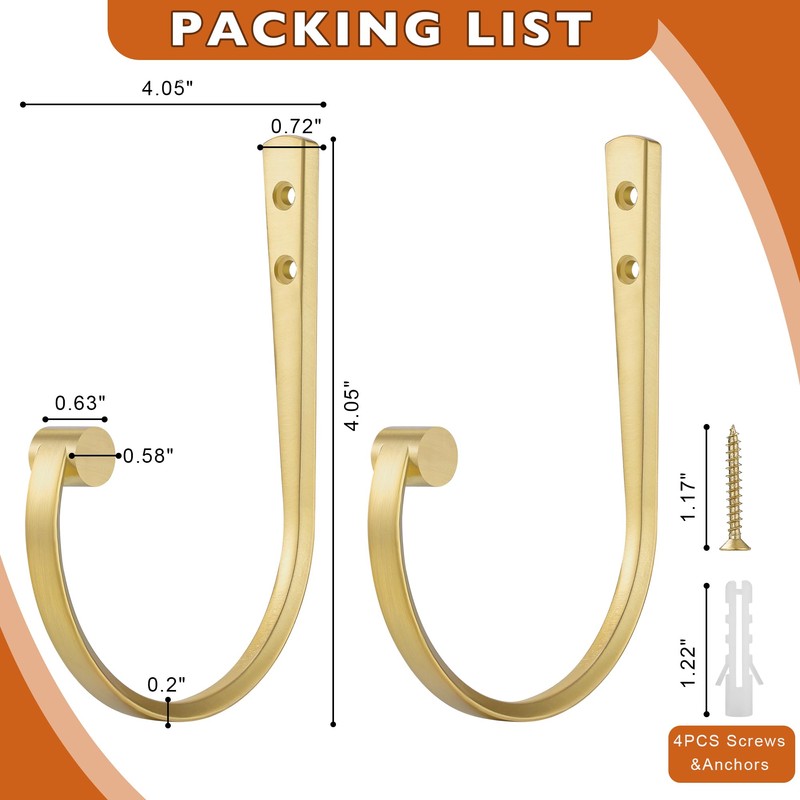 Mayrhyme Curtain Holdbacks 2Pcs,Brass Barrel Zinc Alloy Curtain Tiebacks,Wall Mounted