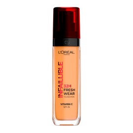 L'Oréal Paris Infallible 32H Freshwear Base de Maquillaje Líquida, Larga Duración y Alta Cobertura, Piel Luminosa al Instante Fórmula con Vitamina C, Tono 315, 30 ml