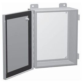 Hammond Manufacturing 1414PHL6 NEMA 12 Powder Coated Over Phosphatized Surface Steel One Door Continuous Hinge Junction Box with Inner Panel 12 Inch x 12 Inch x 6 Inch ANSI 61 Gray 1414 PH Series