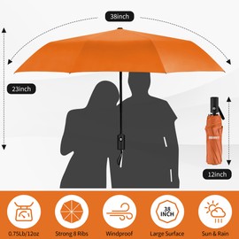 Seniny Windproof Travel Umbrella, Automatic Umbrellas for Rain, Portable & Compact for Backpack, Strong UV for Protection, Folding Small Sun Umbrella for Car, Walking