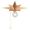 Flush Mount Ceiling Light Fixture with Pull Chain, Brass Star