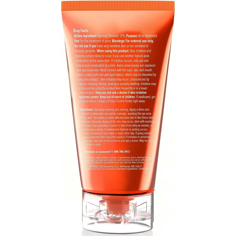 AcneFree Severe Acne 10% Benzoyl Peroxide Foaming Cleansing Wash, 5