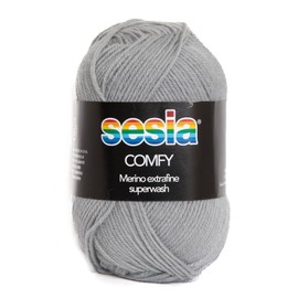 Sesia Comfy Sock Yarn - Col 665 (Grey) 65% Merino Extrafine Superwash, 35% Polyamide 10% Cashmere 50 g 200 m