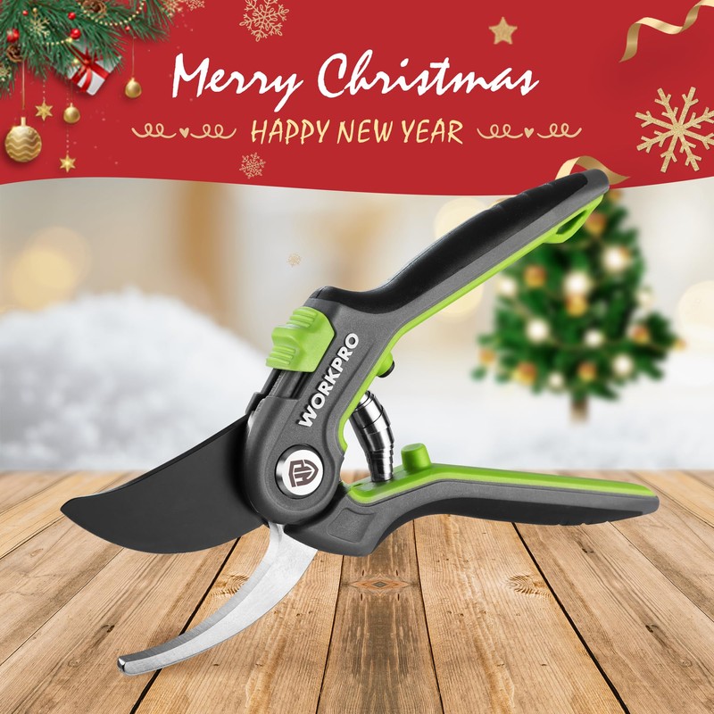 WORKPRO Bypass Pruning Shears, 8’’ Stainless Steel Gardening Hand Pruner,