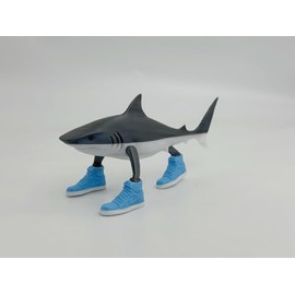 ILMFMY Tung Tung Tung Sahur Italian Desk Decoration - Brain Red Meme 3D Printed Shark Figures with Sneaker Statues, Animal Collectible Figures