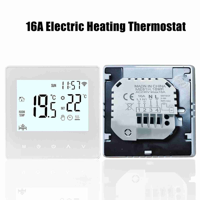 Smart Tuya WiFi Thermostat 16A Digital Programmable LCD Display Underfloor