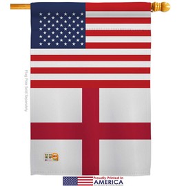 England US Friendship House Flag Dowel Set Regional USA American Alliance World Country Particular Area Small Decorative Gift Yard Banner Made In 28 X 40
