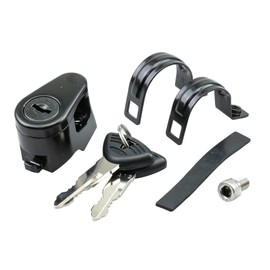 キジマ(Kijima) 汎用 バイクパーツ ヘルメットロック ホルダー ハンドルクランプタイプ スチール製 盗難防止 22.2mm/25.4mm ブラック 303-1624