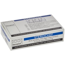 Sterochef BDP03 Blue Detectable Finger Extension Plasters, 2 x 15 cm, Pack of 50