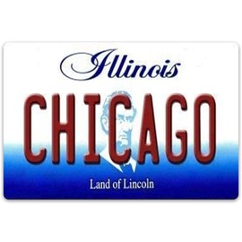 Tin Sign Metal Tin Sign 8x12 inches Chicago Illinois Metal Novelty License Plate Decoration Iron Painting Metal Decorative Wall Art