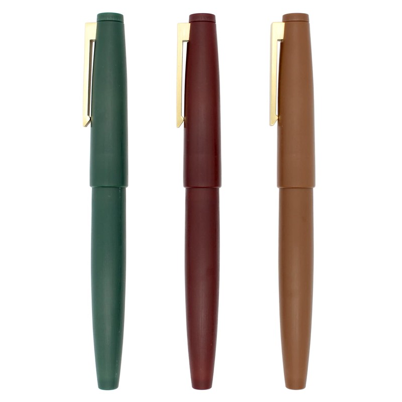 Gullor カラー万年筆 X80 シンプルデザイン コンバーターとギフトボックス付き ゴールドクリップ 極細ペン先 (0.38mm) ブラウン