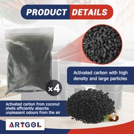 Artgol 4-Pack (2 Pounds) Odor Absorbing Filter Refills for Lomi Kitchen Composter, Replacement Activated Charcoal Filters, Compatible with Lomi Electric Countertop Compost Bin Charcoal Refill