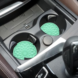 JUNAHAA Car Cup Coaster, Universal Automotive Waterproof Non-Slip Cup Holders Sift-Proof Spill Holder Car Interior Accessories 4 Pack Mint Green