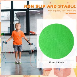 wlilupah 6 Pcs Poly Spots Markers 4 Inch Floor Spot Markers Dots for Gym Marker Poly Sports Training for Gym Floor Soccer Basketball Speed Agility Training Field Marking Equipment (Green)