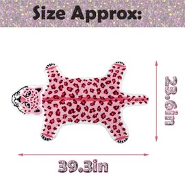 ZSCYD-yingda1992 Leopard Shaped Rug Animals Bath Mat Rug Non-Slip Bathroom Door Mat for Bedroom Bathroom Kitchen Cartoon Area Rug for Bathroom Tub Soft Bathtub Mat Home Decor Pink