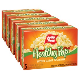 Jolly Time Healthy Pop Microwave Popcorn, Low Fat Gluten Free Non-GMO (Healthy Pop - Butter & Sea Salt, 3 Ounce (Pack of 12))