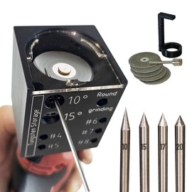 LMT Tungsten Grinder V4 Rotary Tool for TIG Welding - 4in1 that includes highly Precise Sharpener, Stick-Out Gauge, Cut-Off Slot, Round Grinding and more. Sharpens 4Sizes & 4Angles. Made in Norway!