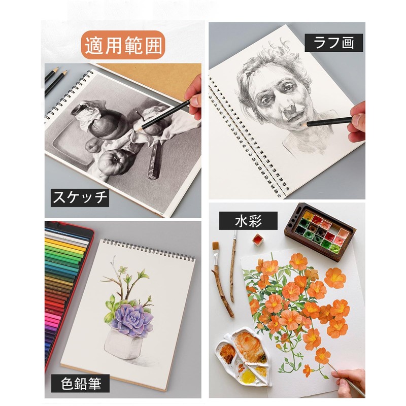 Akkerds Sketch Book, A4 Thick Drawing Paper, 30 Sheets for