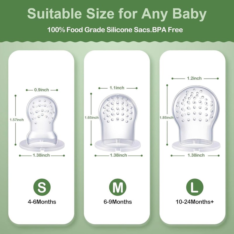 Silicone Replacement Pouch Pacifier for Baby Fruit Food Feeder Compatible