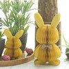 KI Store Yellow Easter Bunny Figurines 2pcs Paper Honeycomb Rabbits