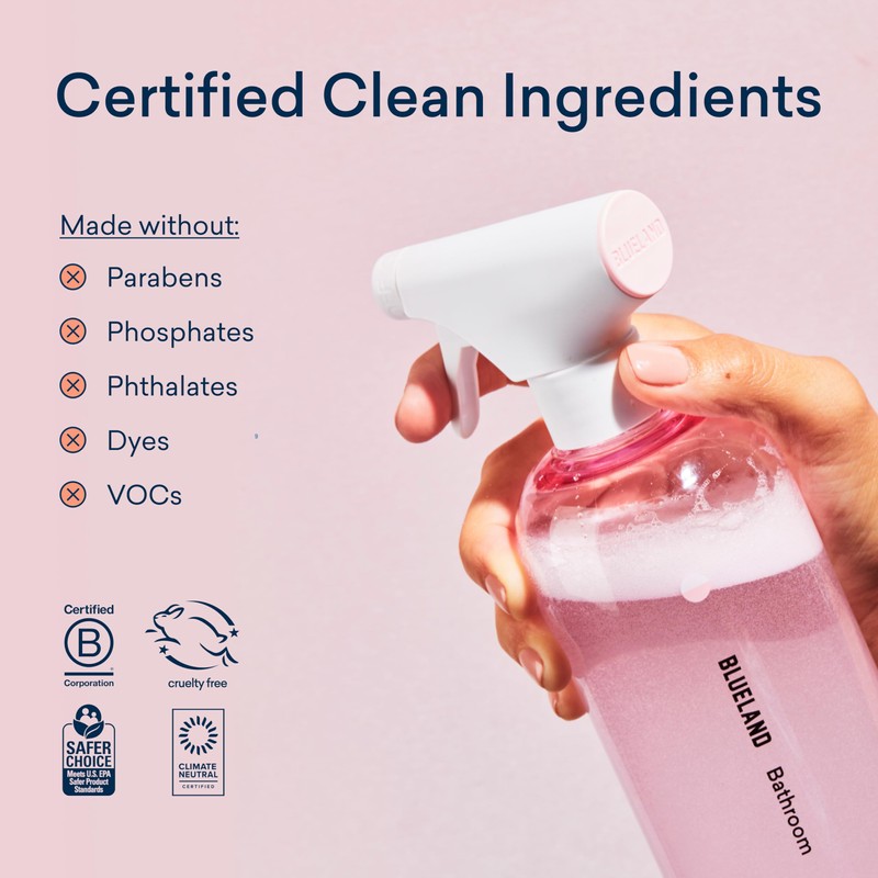 BLUELAND Bathroom Cleaner, Starter Set, Eucalyptus Mint Scent, Spray Bottle