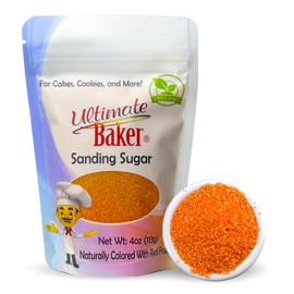 Ultimate Baker - Sanding Sugar, Orange - Vibrant Color Baking & Decorating Sugar with Premium Texture for Desserts & Confections - 4oz