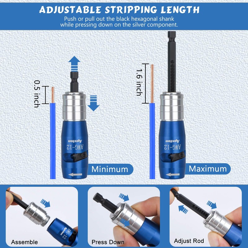 Wire Stripper for Drill, US Standard Electric Wire Stripper Tool