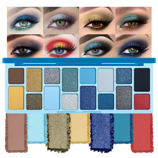 FeiCuiYun 16 Colors Eyeshadow Palette,Matte&Glitter&Shimmer Eyeshadow Makeup,Naturing-Looking,High Pigment Waterproof Eye