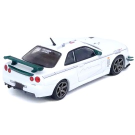 DCD Nissan Skyline GT-R (R34) V-SPEC N1 RHD (Right Hand Drive) "Tuned by Mine's" White 1/64 Diecast Model Car by Inno Models