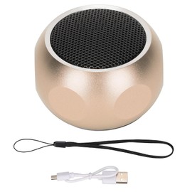 Mini Portable Bluetooth Speaker Cute Tiny Wireless Speaker with Lanyard for Shower Bike Car TravelGold