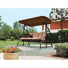 Garden Winds Brown Replacement Canopy Top Cover for Walmart's Sand Dune 3-Seater Swing