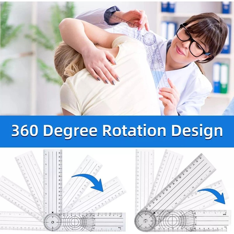 +Mu Goniometro Regla Medicion De 360 Angulos Flexible