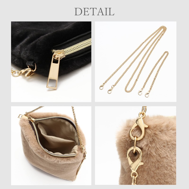 Clan Fur Bag, Mini Shoulder Bag, Women's, 2-Way, Lightweight, Square,