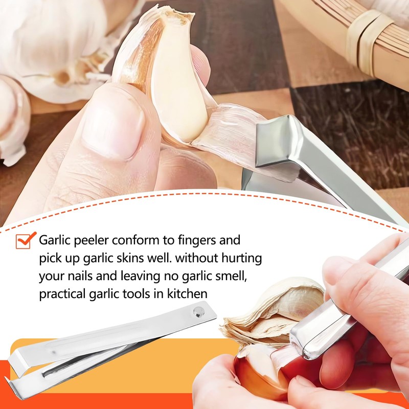 3PCS Stainless Steel Garlic Peeler - Garlic Peeler Clips Skin