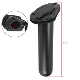 NovelBee 4 Pack of Kayak Deck Plastic Flush Mount Fishing Boat Rod Holders with Cap Cover,Gasket and Mounting Screws