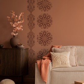 NAKLEO Painting Stencil for Crafts A4 21 x 30 cm, Mandala Rangoli Pattern, Reusable Plastic DIY & Scrapbooking Drawing Stencil, Decoupage Art Template, Wall Fabric Furniture Wood, Plaster Concrete