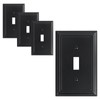 4-Pack Single Toggle Light Switch Cover Plate, Durable Natural Bamboo