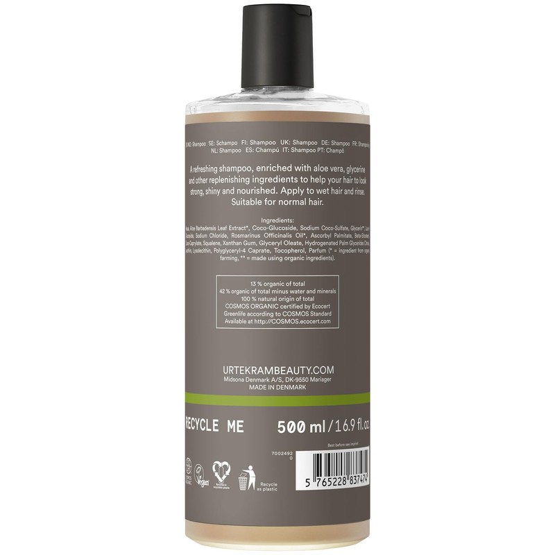 Urtekram Rosmarin Shampoo Bio, feines Haar, 500 ml