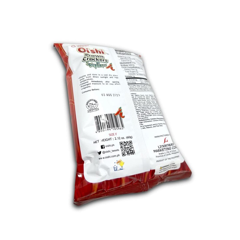 Oishi Prawn Crackers Spicy Flavor 60g Pack of 10