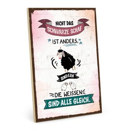 TypeStoff HS-01075 Wooden Sign with Saying - Black Sheep - Vintage Look with Quote as Gift and Decoration on Different and Special Theme