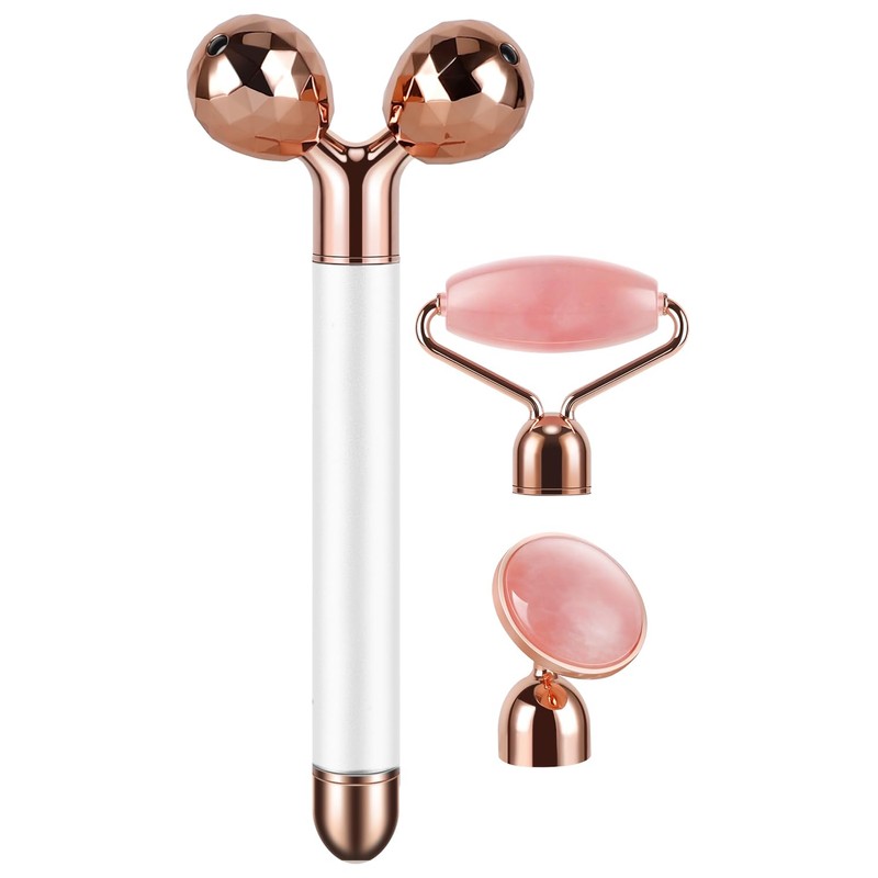 DANGSHAN 3-in-1 Electric Jade Roller 3D Roller Facial Roller &