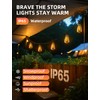 VOZUJI Outdoor Patio String Lights 50ft: ST38 LED Shatterproof Bulbs