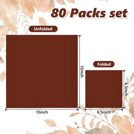 Whaline 80 Pcs Fall Paper Napkin Dark Boho 4 Color Disposable Luncheon Napkins Decorative Dinner Napkin for Autumn Thanksgiving Home Kitchen Restaurant